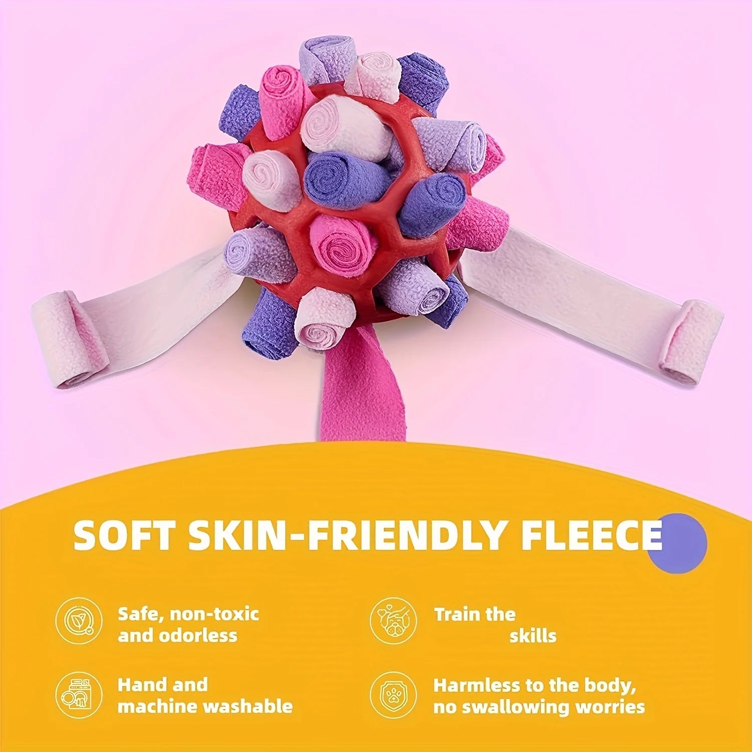 SniffSphere snuffle ball size and material detail
